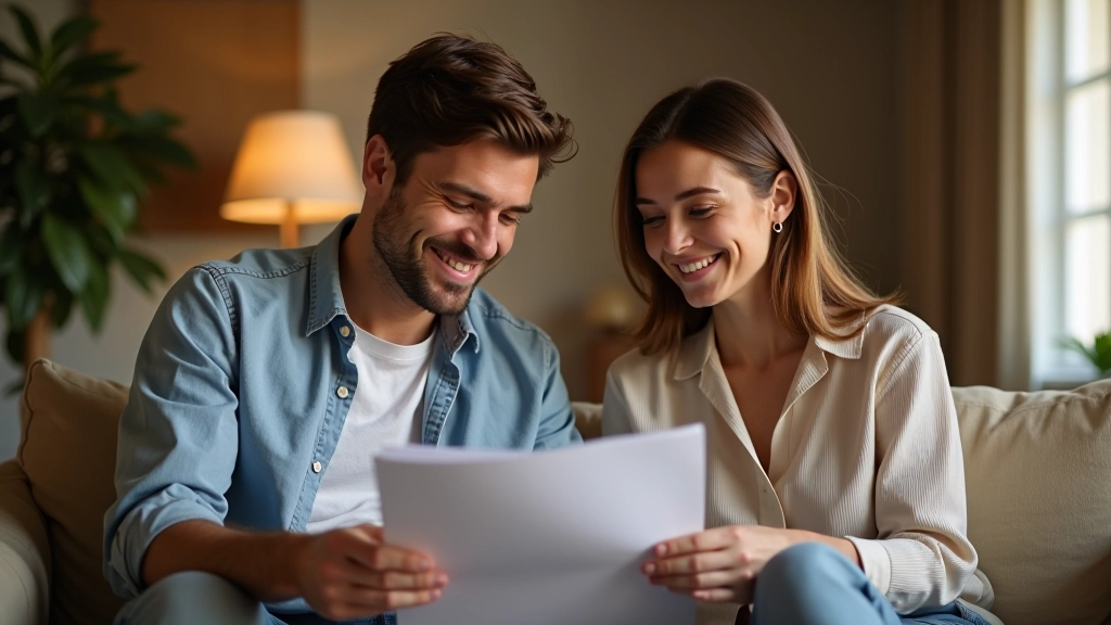 Couple heureux planifiant leur mariage ensemble