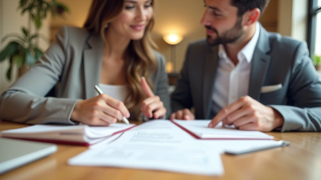 Couple consultant un devis de mariage avec un prestataire, discutant des détails et du budget