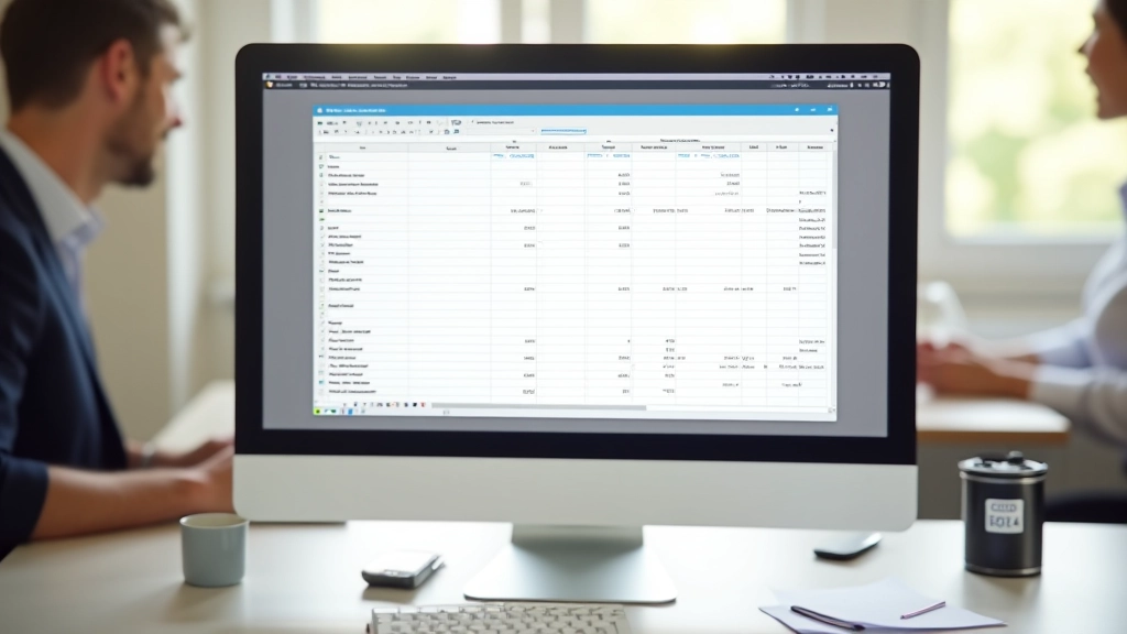 Écran d'ordinateur affichant un tableur Excel avec colonnes de budget, dépenses réelles et différences