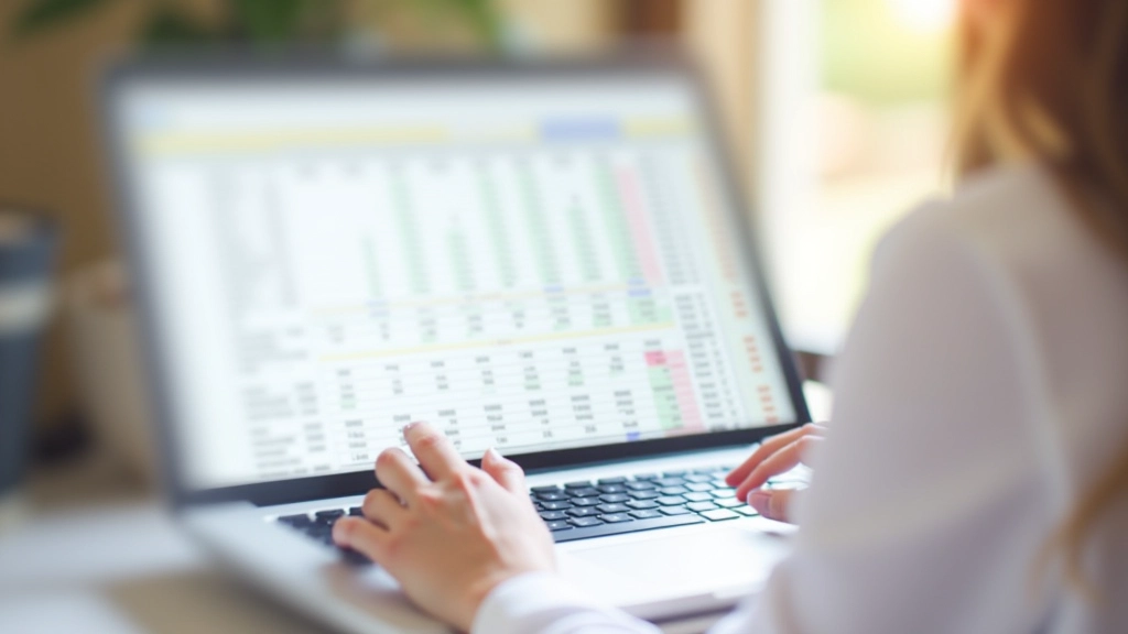 Tableur de budget mariage avec colonnes et calculs sur écran d'ordinateur